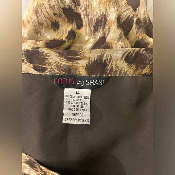 Focus By Shani Y2K Animal Print Skirt Tiered 14 Brown Tan - Picture 3 of 10